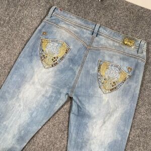 Vintage Apple Bottoms Straight Bling Embroidered Jewel Y2K‎ 9/10